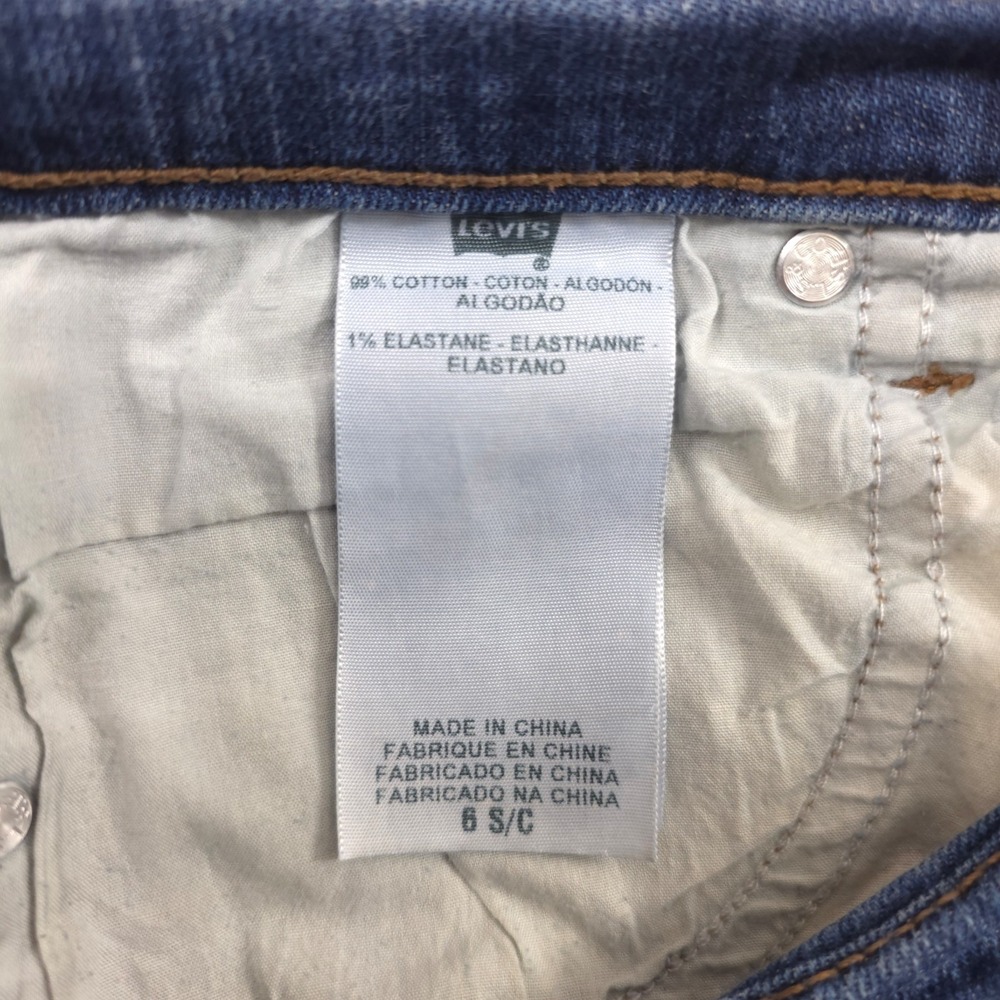 Levis Women‎ Jeans 505 Straight Leg 6 S Blue Mid Rise Button Flap Pockets - Picture 6 of 13